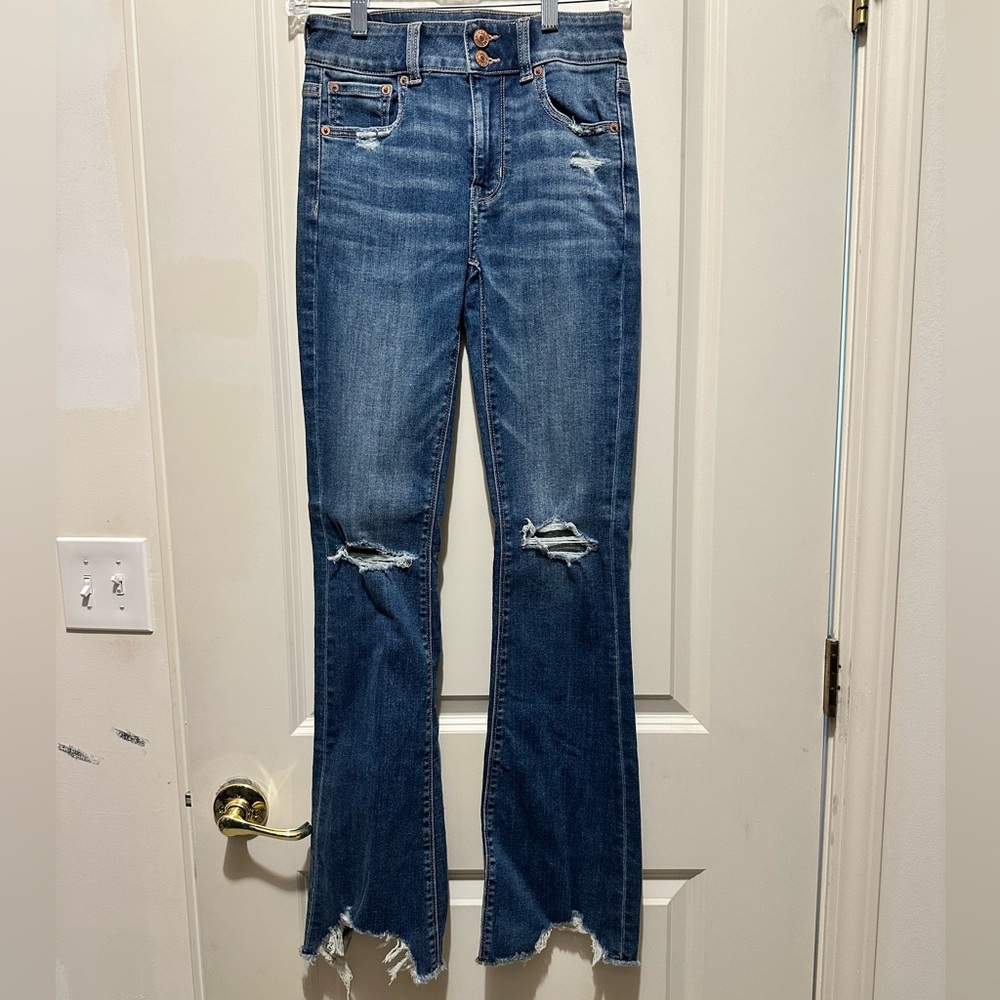 Ripped flare jeans